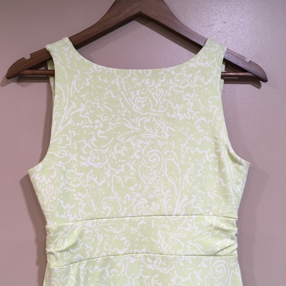 Eddie Bauer Faux Wrap Floral Sleeveless Midi Dress Womens XS Green Casual Knit - Picture 8 of 12